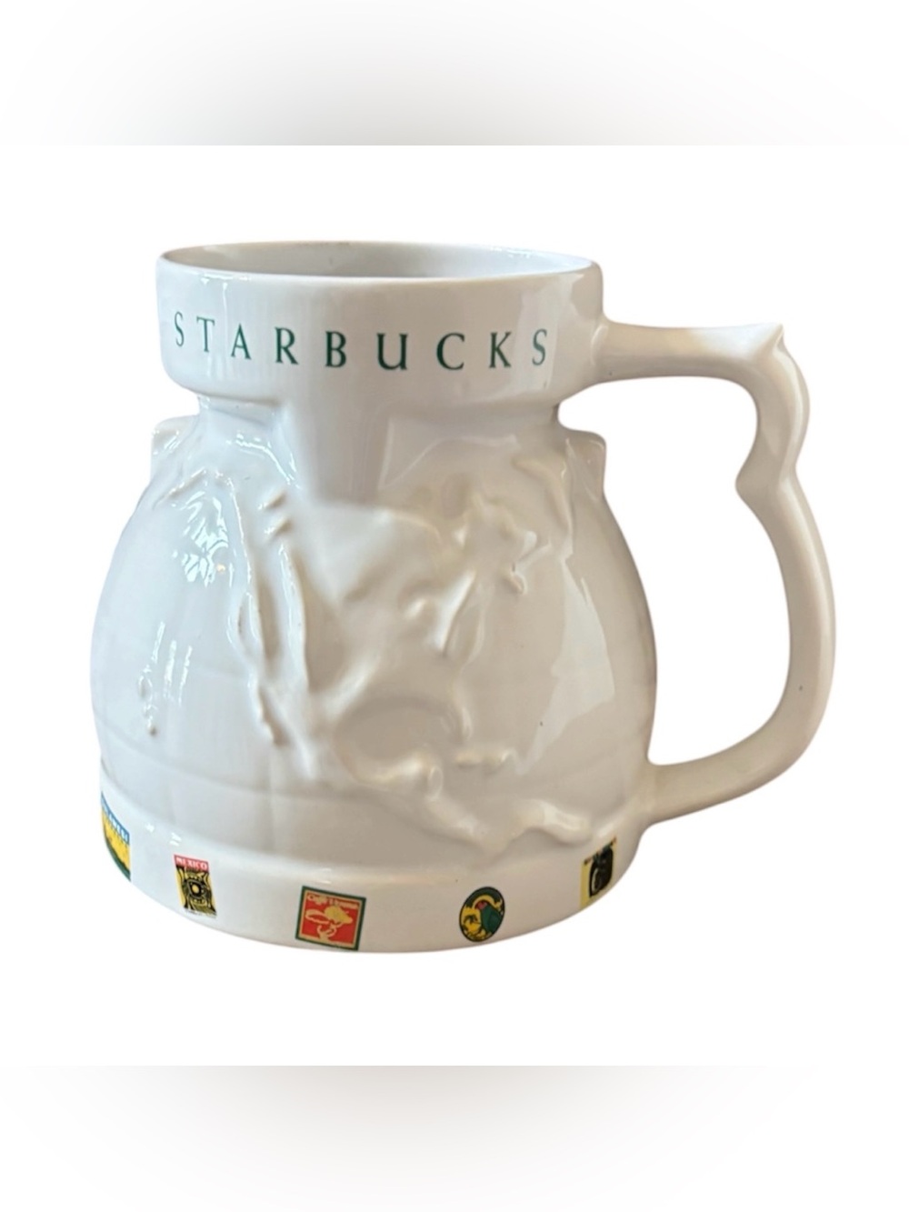 Starbucks “Around the World" 3D Earth Globe pedestal mug vintsge with lid